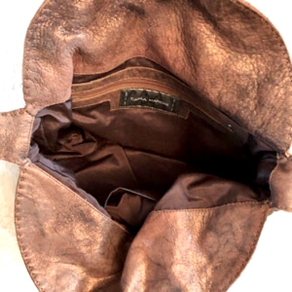 “NEW” Carla Mancini Bronze Shimmer Fold-over Bag - Picture 10 of 13